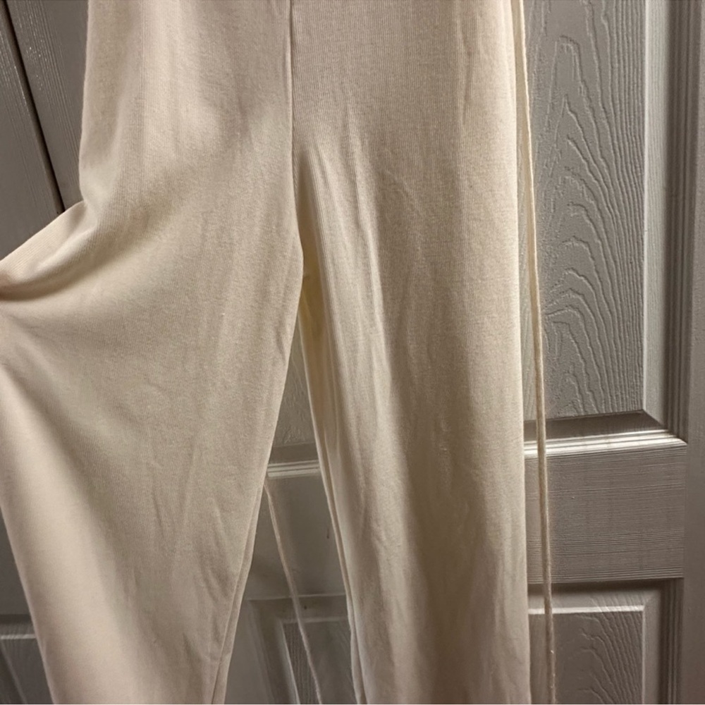 Cream Ribbed Jumpsuit - Picture 6 of 13